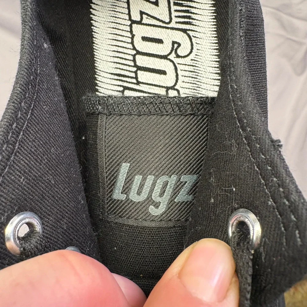 Lugz Mens Black Canvas Low Top Sneakers Lace Up Casual Shoes Size 8